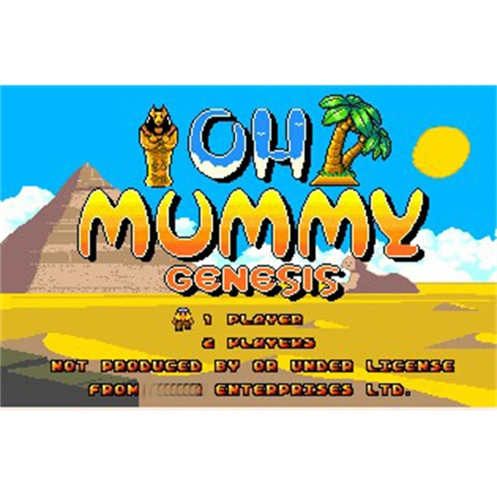 بطاقة لعبة أوه مومياي 16 بت لمحرك سيجا ميجا ، لنظام التكوين