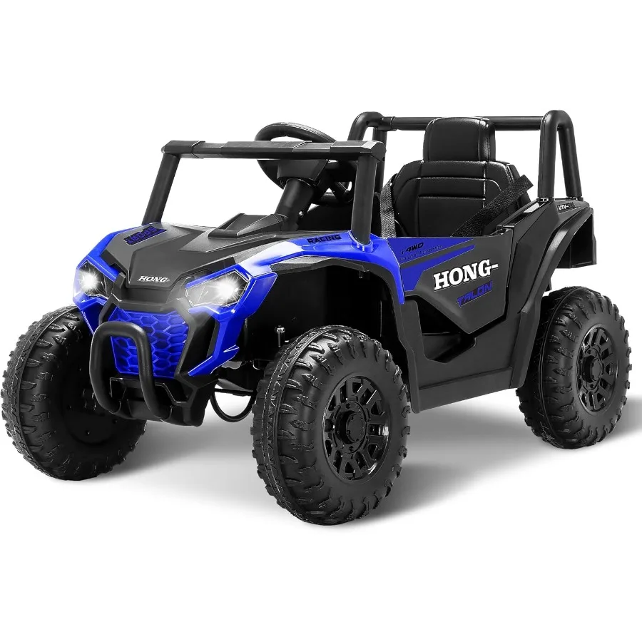 12V電動乗用車、リモコン付きトラック、LEDライト、3段階速度調整、音楽、安全ベルト、ソフトスタート、ホーン付き