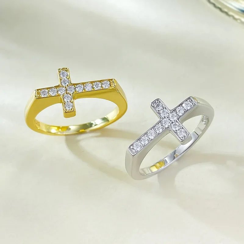 New 925 Silver Plated Gold New Product Extremely Simple Instagram Style Daily Simple Versatile Ring Women's Wedding Jewelry