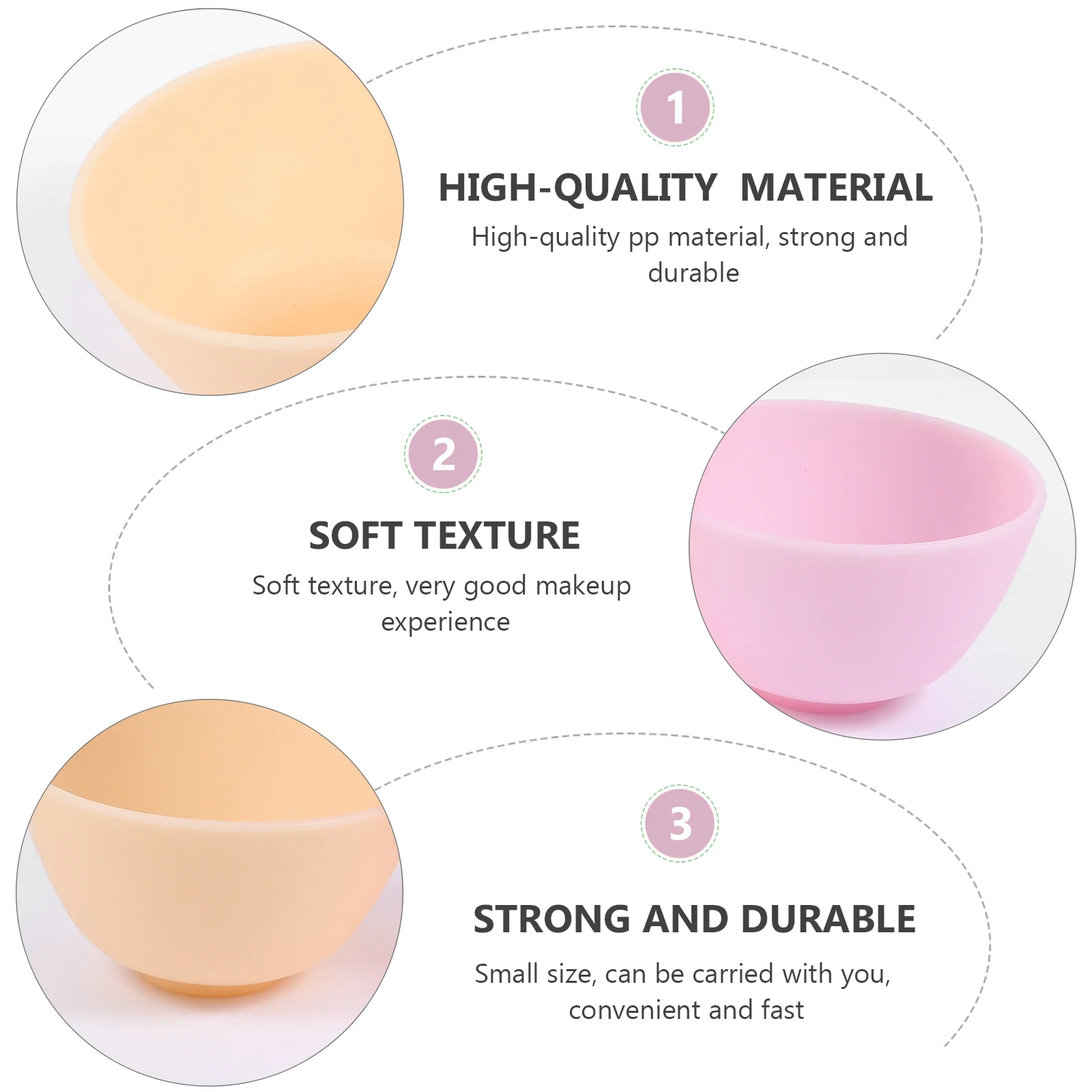 5개 세트 가정용 DIY 마스크 볼 실리콘 믹싱 볼 페이스 마스크 준비용 부드럽고 단단한 유연한 세척 용이한 뷰티 액세서리 세트