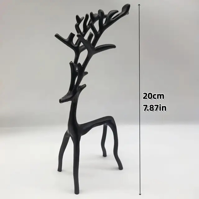 Reindeer Statue Set of Two, Christmas Decoration Ornament, Festive Holiday Decor, Perfect Xmas Gift, Home & Office Accent 6