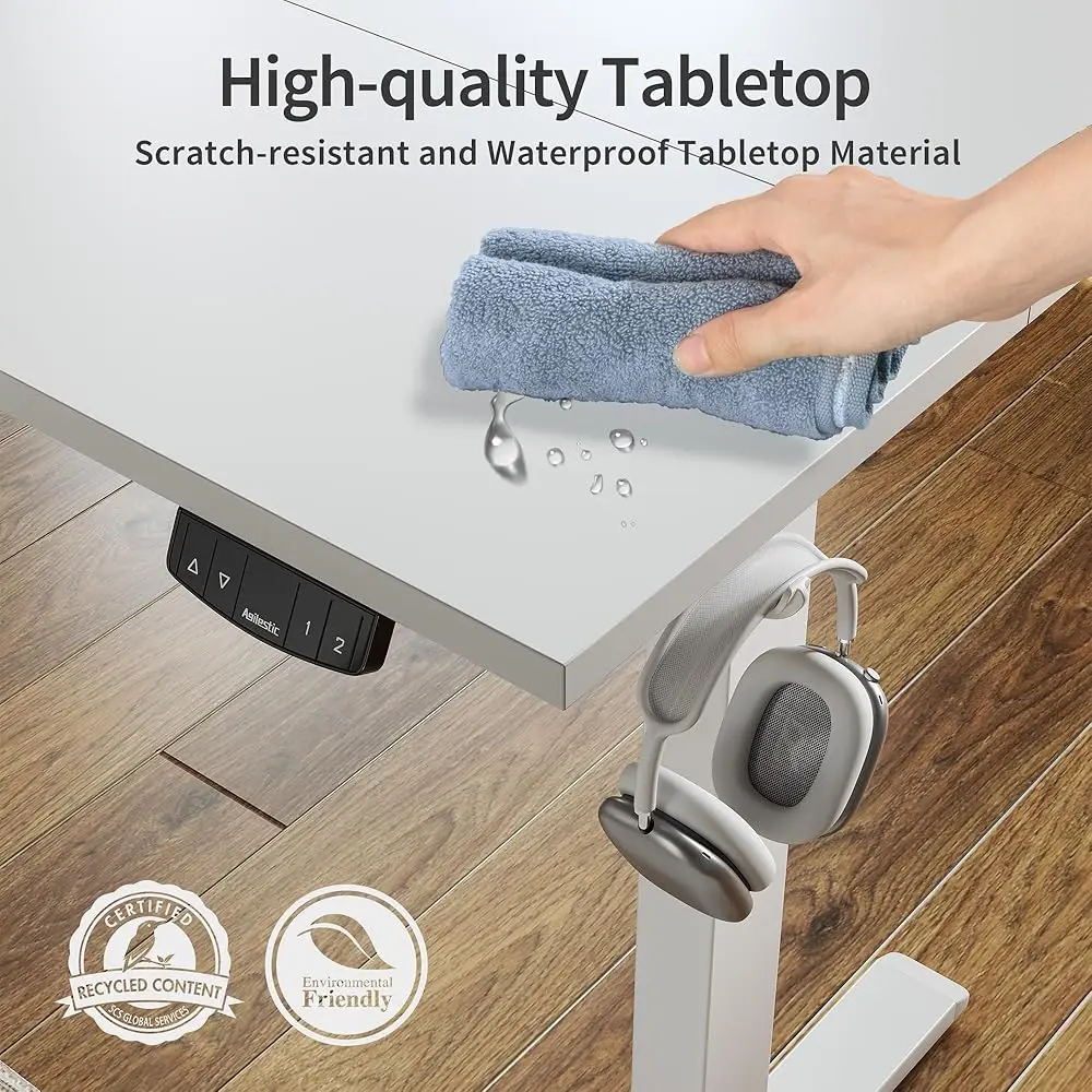 Electric Standing Desk 40 X 24 Hes, Height Adjustable Desk, Sit Stand Up For Work Office Home, Ergonomic Rising Computer Table