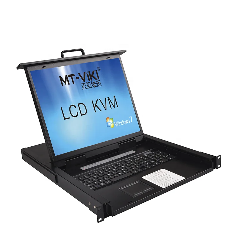 19 Inch IP LCD KVM Switch VGA 16 Port, MT-VIKI 1U Rack KVM Console Drawer Remote Ip, IP LCD KVM Switch