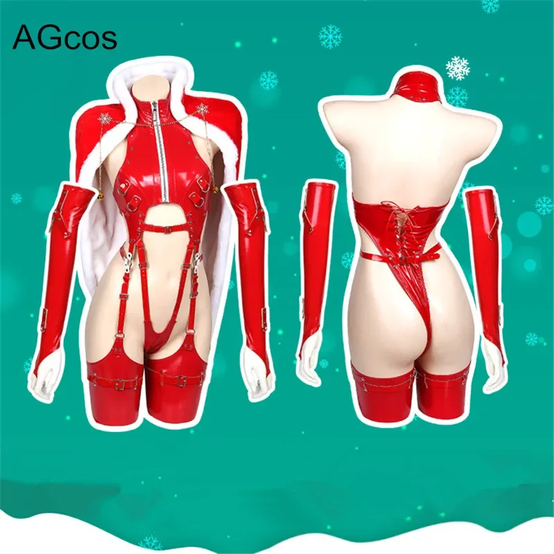 

AGCOS Original Design Dark Dynasty New Year Christmas Cosplay Costume Woman Leather Lingeris Sexy Cosplay Jumpsuits Style