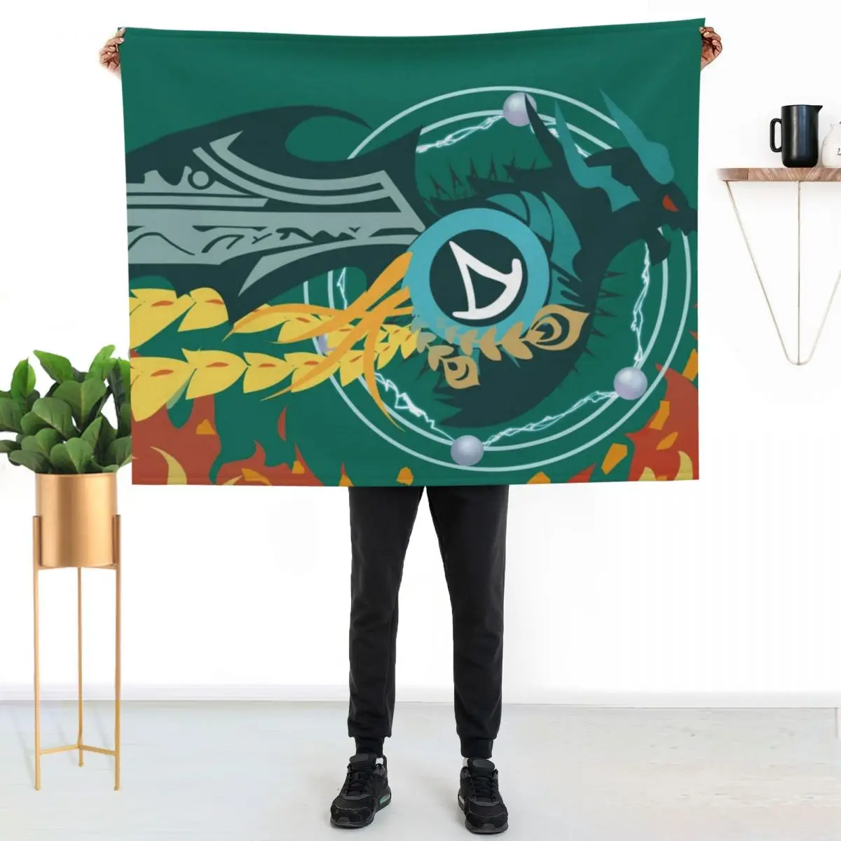 

FFXIV Summoner Job Mat Throw Blanket Warm Throw Blanket Gift for Anniversary