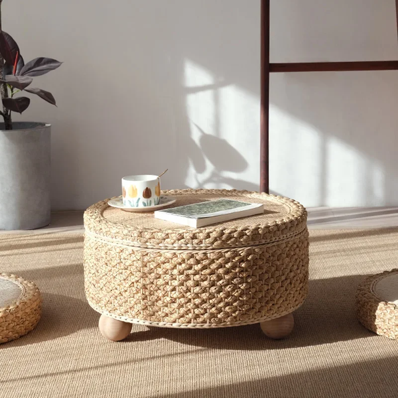 Rattan Weaving Tatami Table Japanese Creative Coffee Tables with Covered Balcony Bay Window Tea Desk Can Stored Home Furniture