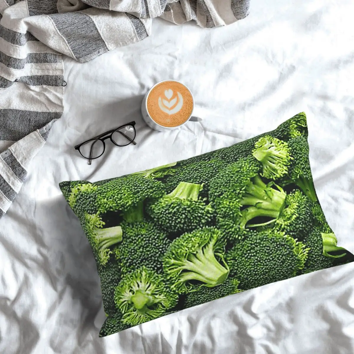Fresh Raw Broccoli Rectangle Pillowcase Cushion Cover Decor Bedroom Bed Home Comfort Throw Pillow