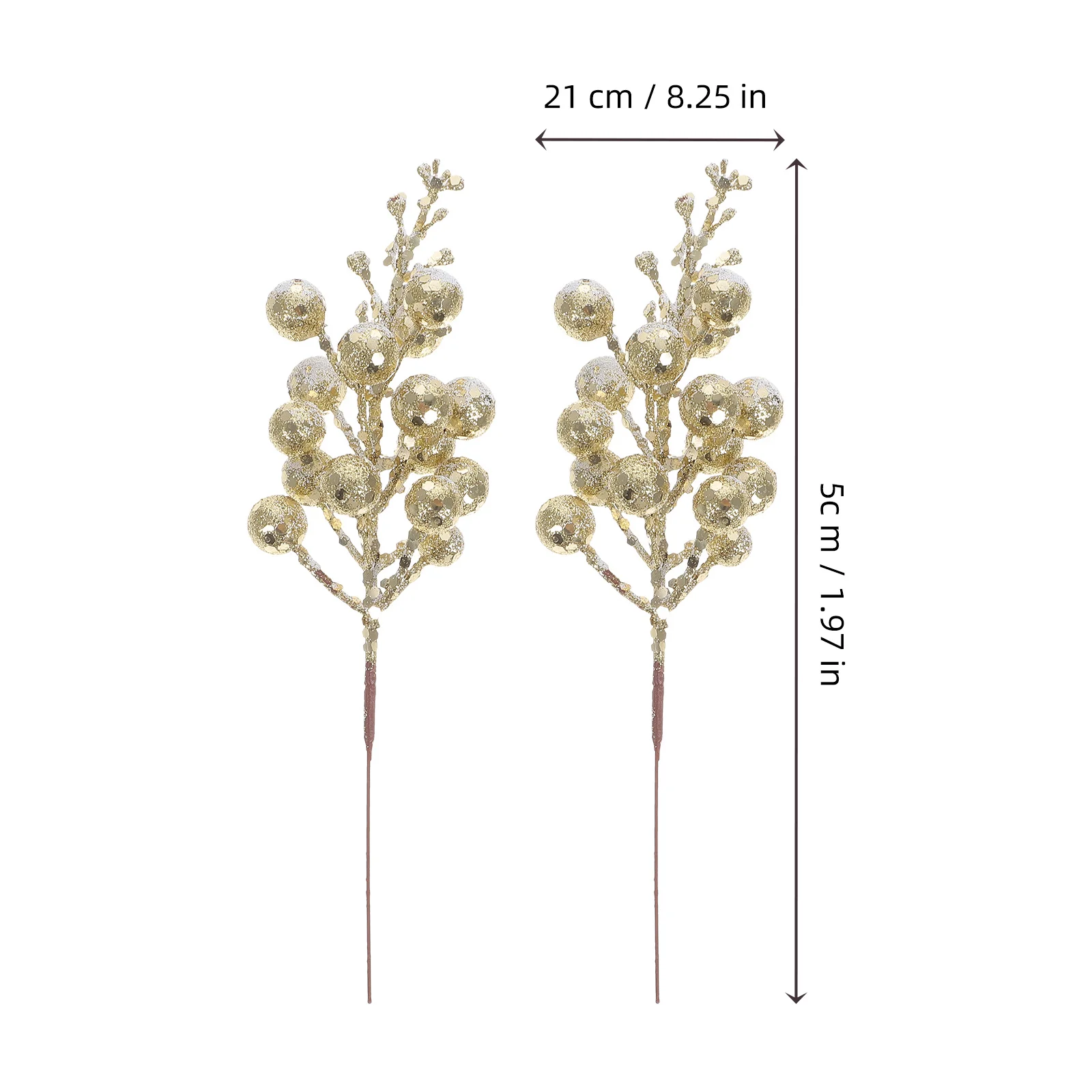

10Pcs Artificial Berry Stems Christmas Decoration Glitter Fake Berry Branch for Tree Wreath Holiday Home Decor