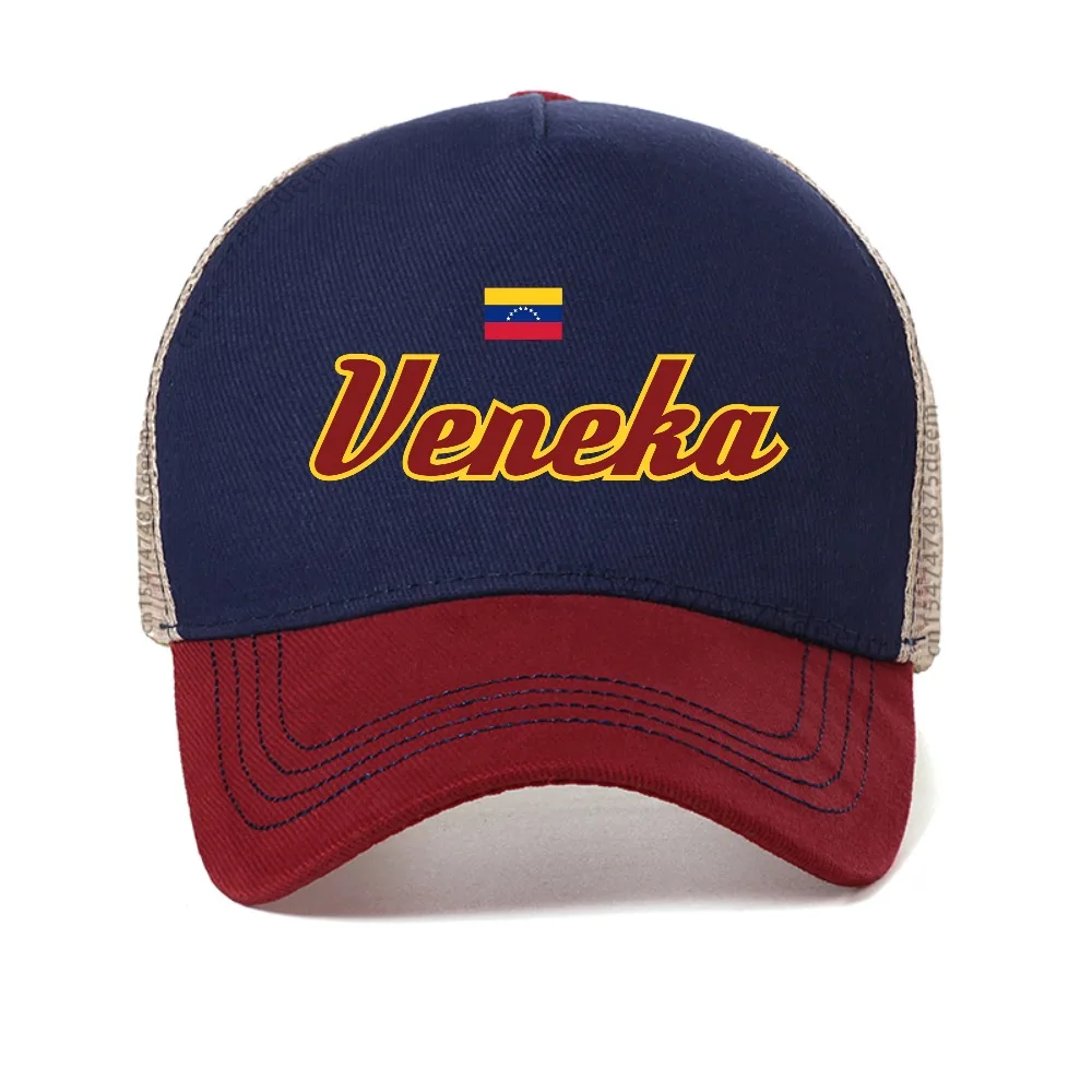 

Venezuela Flag Print mesh baseball cap fashion Casual unisex Breathable sun hats summer outdoor adjustable sports trucker hat
