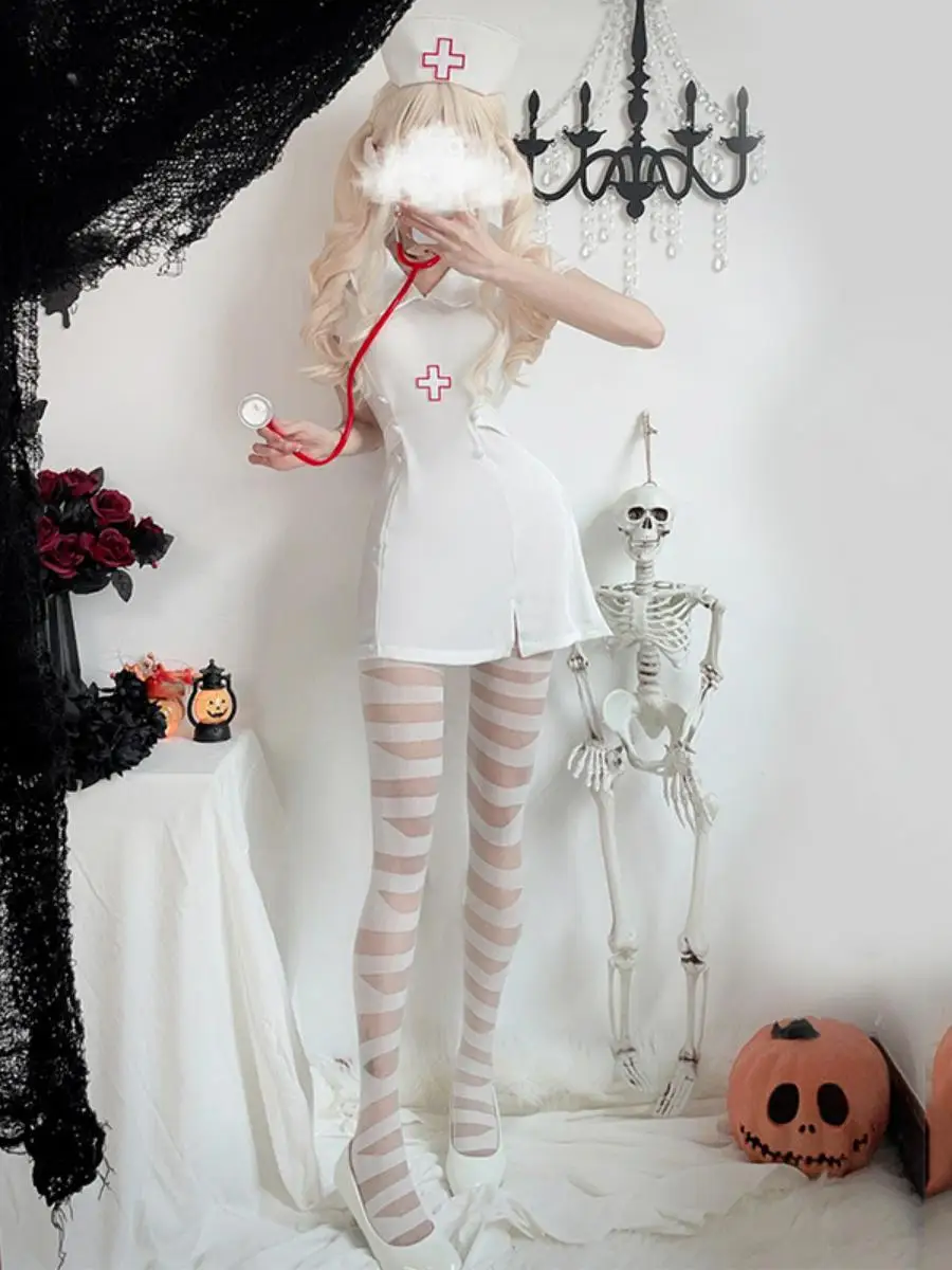 Sexy Nurse Costume Adult loween Par Role-plang Doctor orm Play Costume Polyester Material Traditional Chinese Stag...