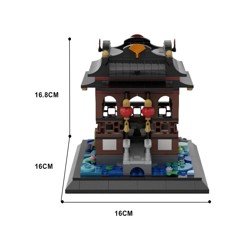 Gobricks MOC City Stree tview Tranquil Teatime bloc de construction créativité chinoise pavillon modèle briques Architecture enfant jouet cadeau
