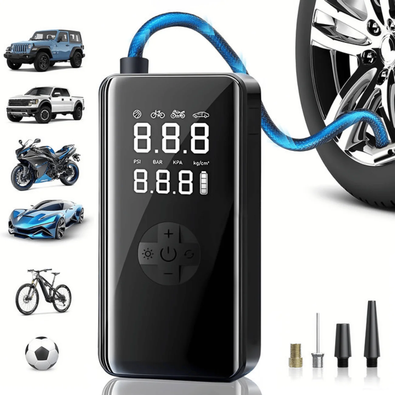Cordless Tire Inflator 150Psi - Gonfleur de pneus portable, compresseur d’air