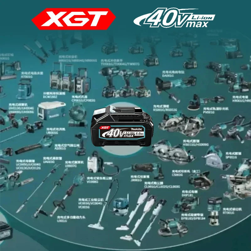 Makita 40V batterij, 5.0Ah oplaadbare lithiumbatterij, Makita, BL4040, BL4025, BL4050, 40V DC40RA oplader Max XGT gereedschapsbatterij