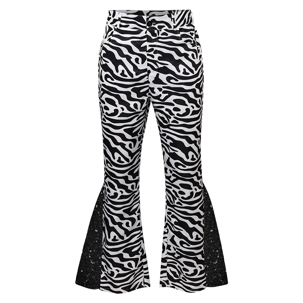 Pantalones Retro de discoteca para hombre, pantalón de baile Hippie de los años 70 y 80, ropa acampanada con fondo de campana para fiesta de Halloween