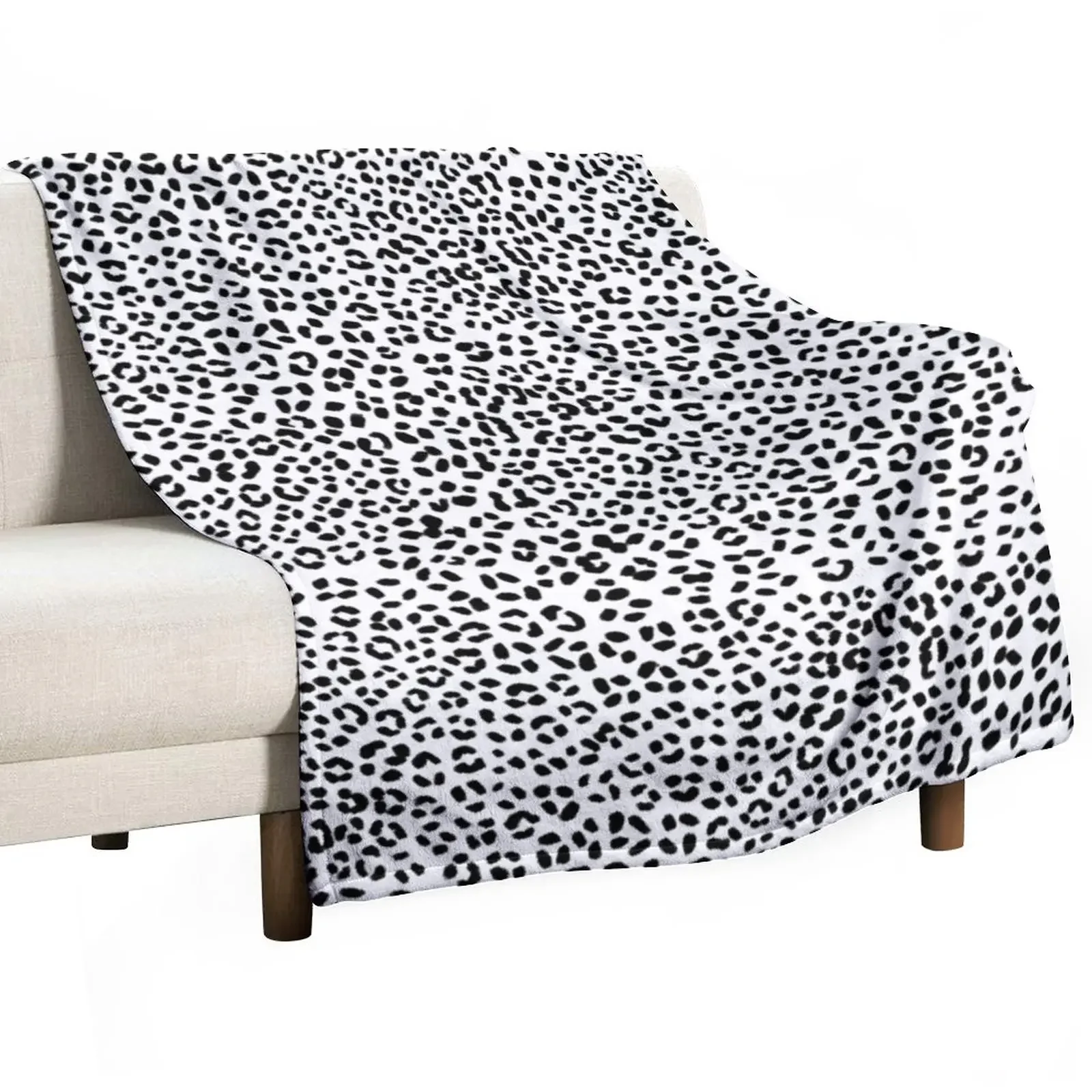 Manta de tiro con patrón de leopardo de nieve en blanco y negro, manta Vintage, manta personalizada de anime