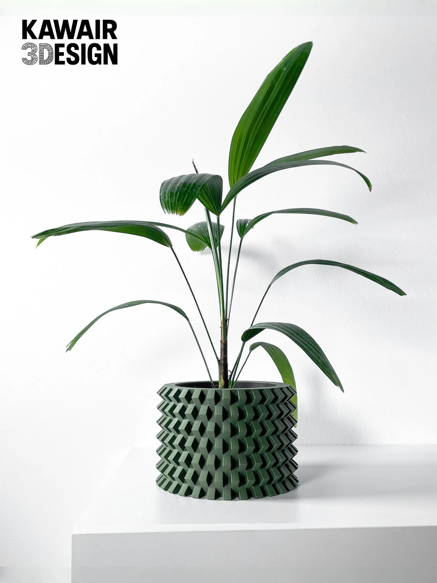 

3D Printed Flower Pot Square Rhombus Line Texture Artistic Design Home Decor Biodegradable macetas