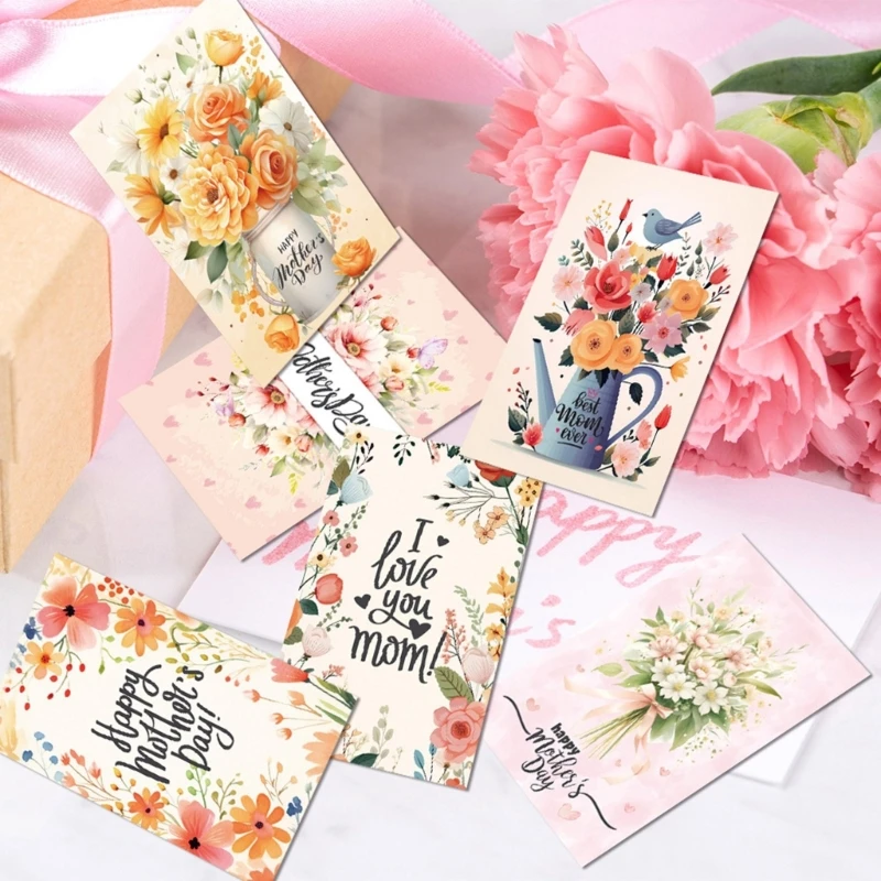 12 pezzi cartoline per festa della mamma per inviare biglietti auguri fatti a mano per madre e le nonne kxre