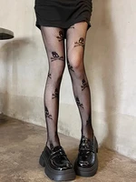 Collants Punk gothique à motif de crâne pour femmes, bas fins et transparents en maille ajourée, bas en résille de Style japonais JK Lolita 3