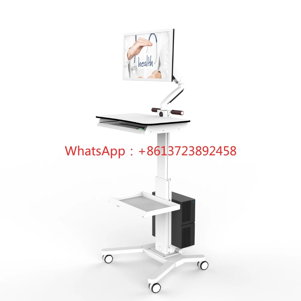 

Height Adjustable Mobile Workstation Laptop Cart Monitor Medical Trolley Hospital Clinic