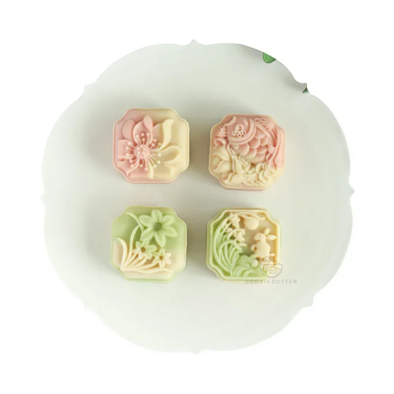 Window edge flower koi fish flower mung bean cake mold Mid-Autumn Festival carp daffodil lotus moon cake mold Chinese yam