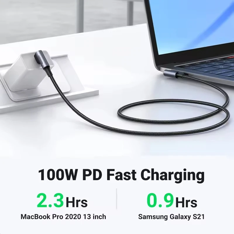 UGREEN 90 Degree PD 100W USB Type C to Type C Cable Right Angle Fast Charger Data Cables