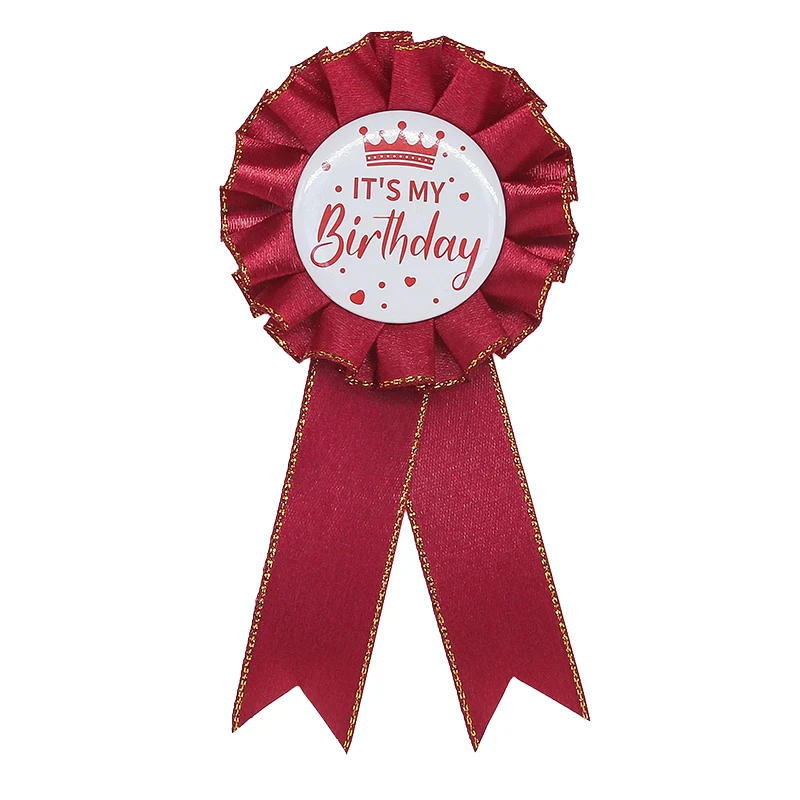 Children’s Birthday Badges  Pins – Unisex for Boys & Girls, Satin Material, Birthday Party Decorations