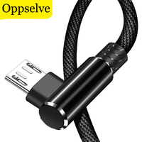 Micro USB Cable for Android Devices L-shape 1M 2M Charging Cord 90 Degree Nylon Braided Wire for Huawei Sony LG micro USB cord