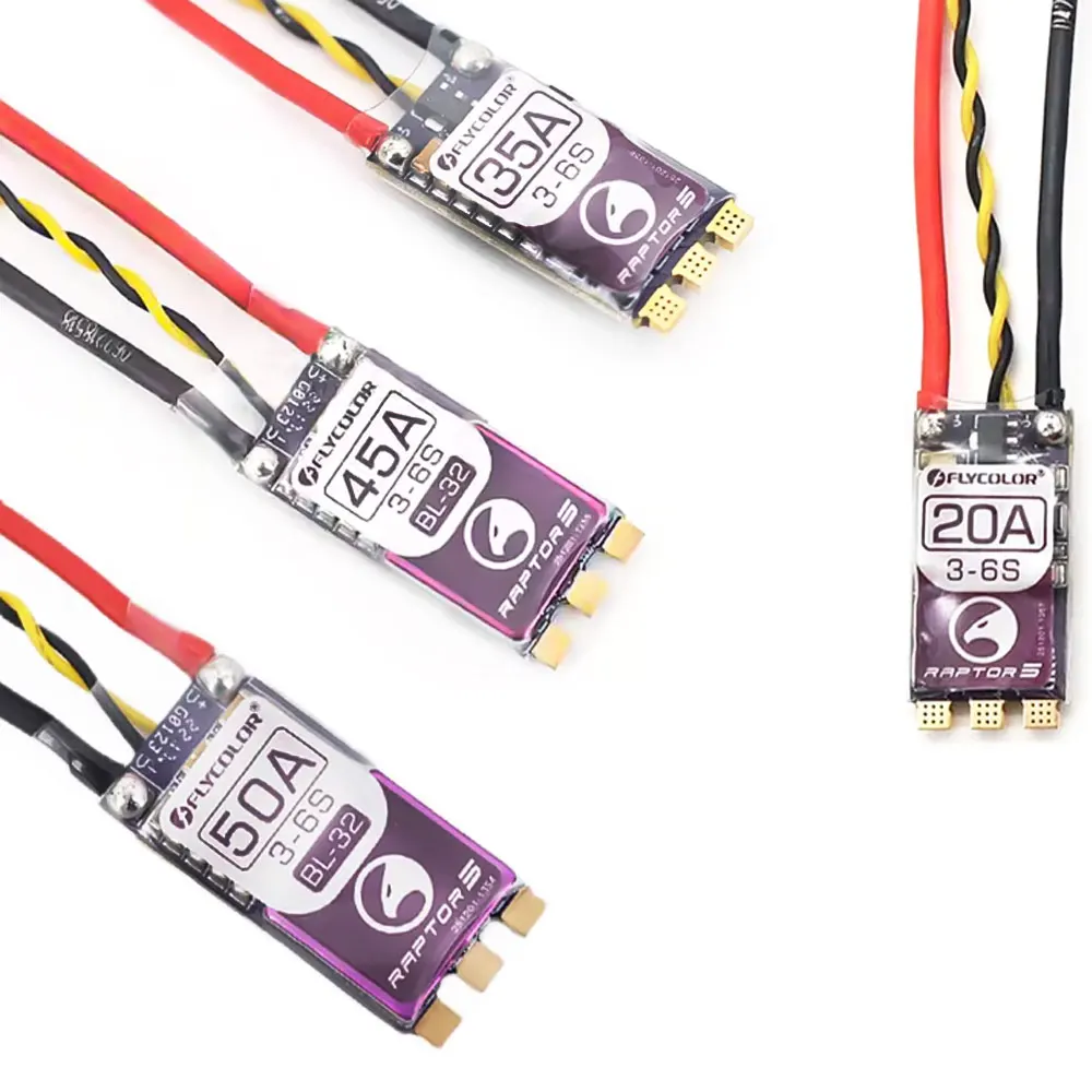 RAPTOR5 20A 35A 45A 50A BLHeli-32 RC ESC 3-6S Brushless Speed Controller 32Bit G701 PWM 128K for RC FPV Racing Drone Quadcopter