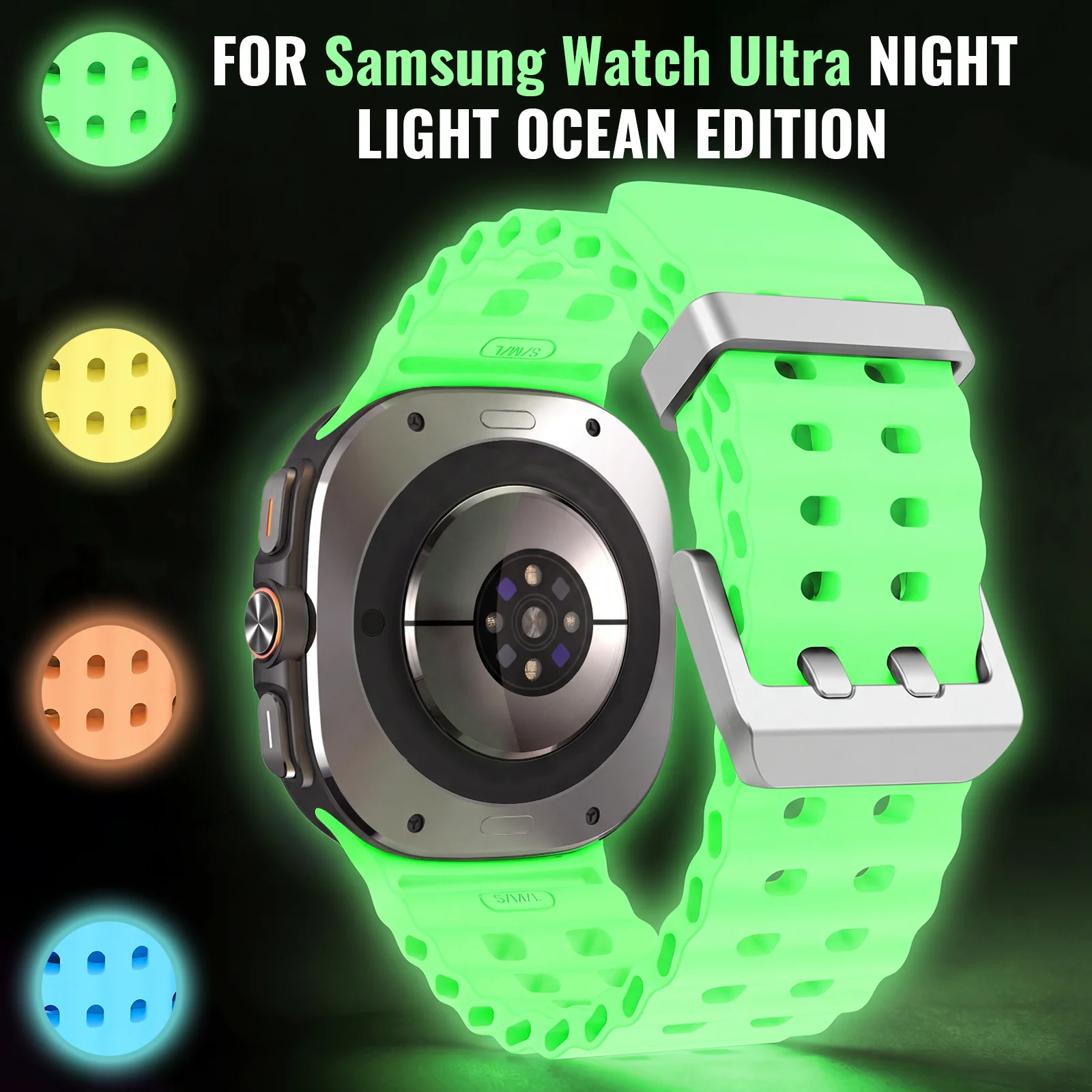 Smartwatch Band For Samsung Galaxy Watch Ultra 47mm Sports Luminous Silicone Strap Bracelet For GalaxyWatch Ultra Watchband