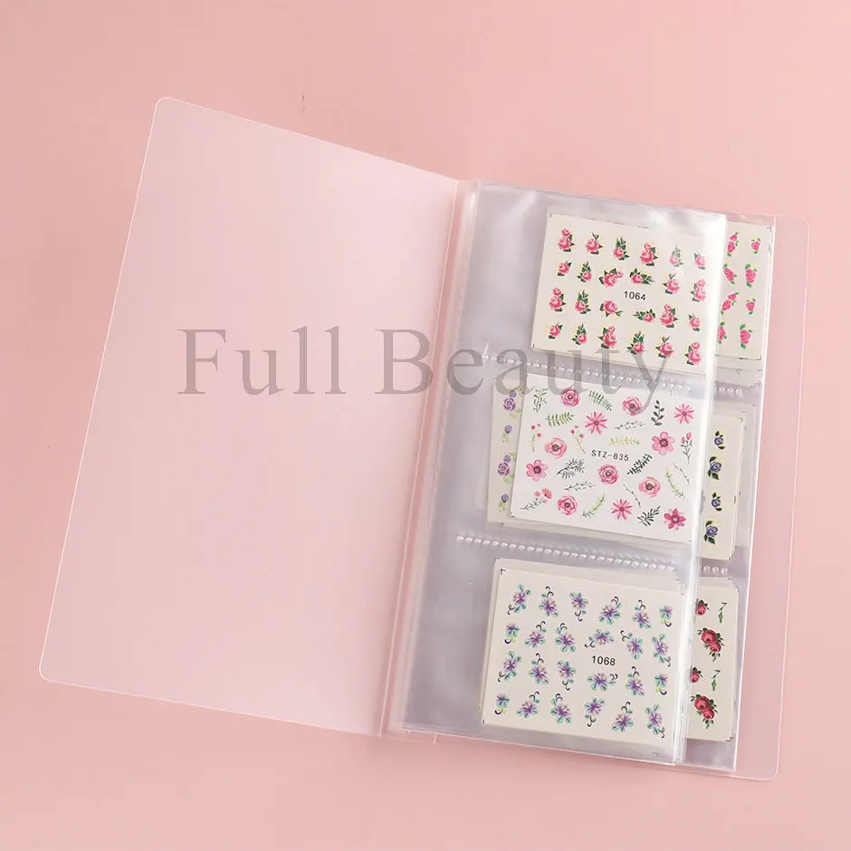 84 Slots Nail Water Stickers Album Storage Book Slider Organizer Bag for Small Decals Manicure Display Colleting Package NT2011