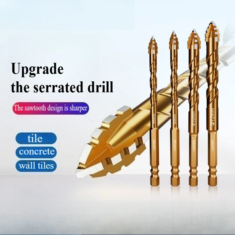 1/2PCS Four Blade Serrated Eccentric Drilling Drill Stainless Steel Drill 6/8/10mm For Full Ceramic Tile Glass Marble Concrete