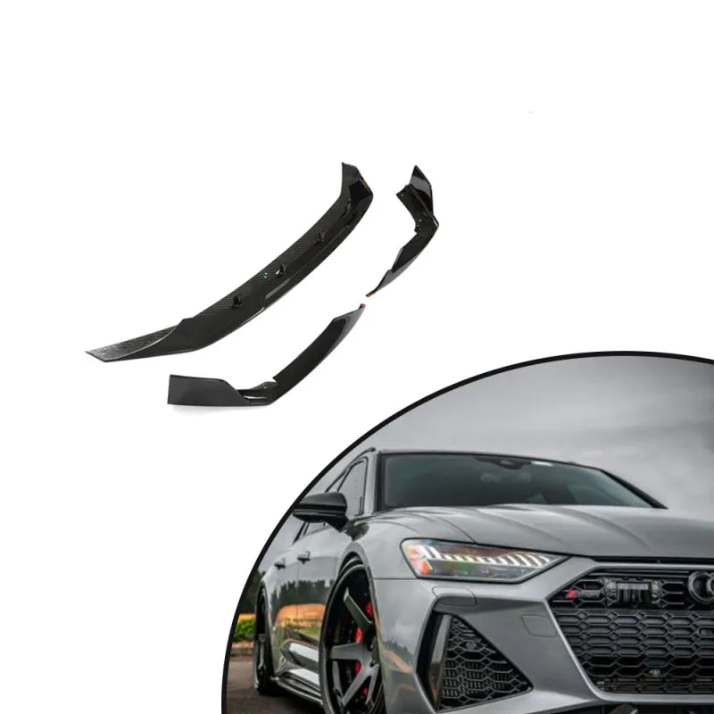 

For 2019-2022 Audi RS6 C8 Avant Wagon 4-door Carbon Fiber Front Bumper Lip Separator