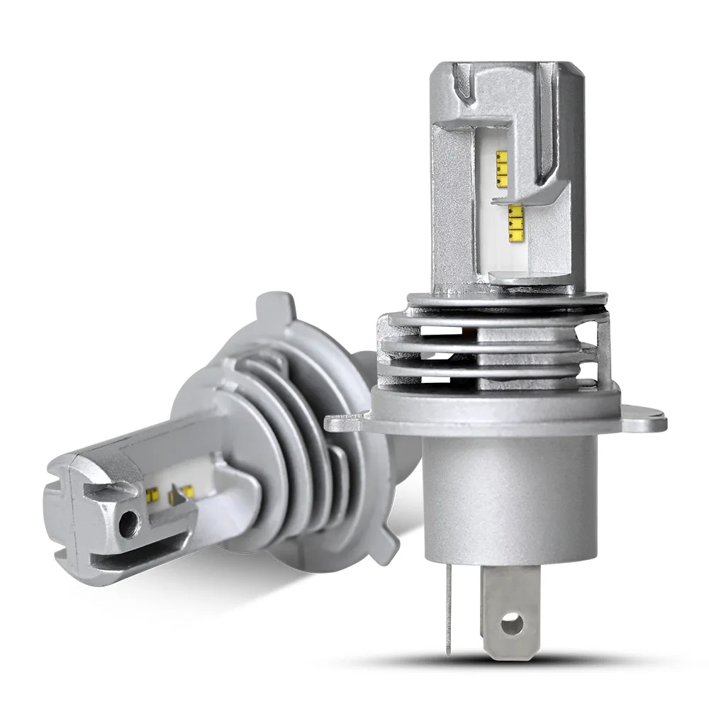 

2Pcs H4 9003 High Power LED Car Auto Headlight Canbus No Error High Low Beam With Dual Turbo Fan HB2 12V 6500K 1:1 Size LED Bulb