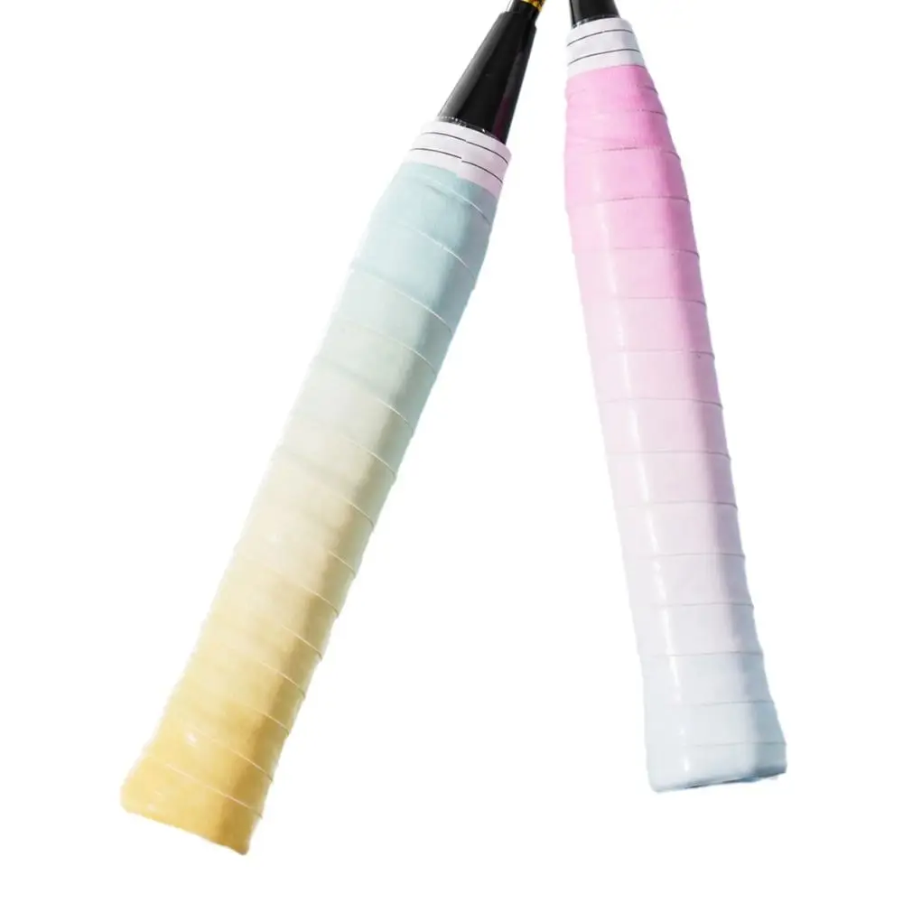 Dual Gradient Color Badminton Racket Grip Tape Sweat Absorbent Anti Slip Tennis Racket Grip Tape PU Comfortable