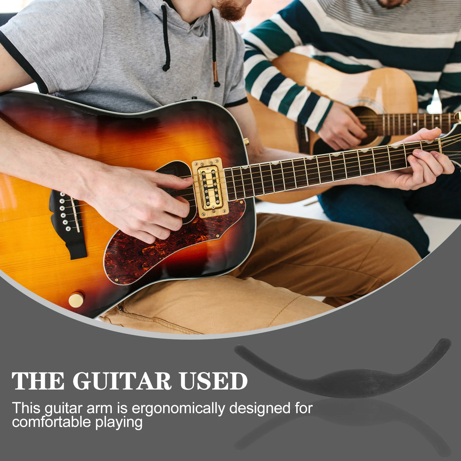 

Guitar Wood Hand Guard Polished Edge Non-Slip Practical Guitar Armrest Acoustic Accessory Armrest with Adhesive Parts