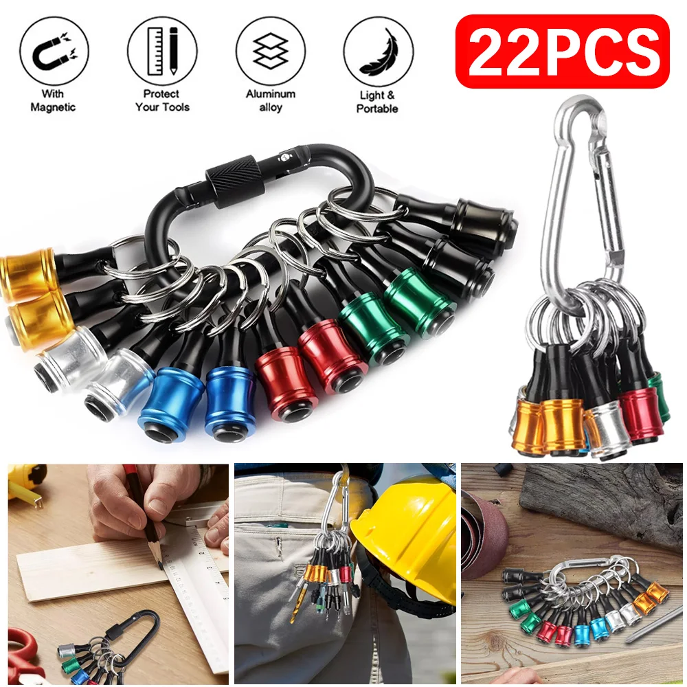 Bit Holder Keychain, Hex Screwdriver Bits Holder Extension Bar Quick Release Drill Bits Socket Screw Adapter Hand Tools