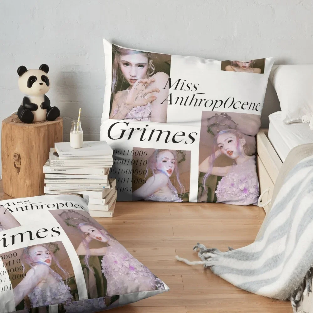 Miss_anthrop0cene Grimes Binary Design Pattern Cushion Cover Throw Pillow Case Home Decor High Quality