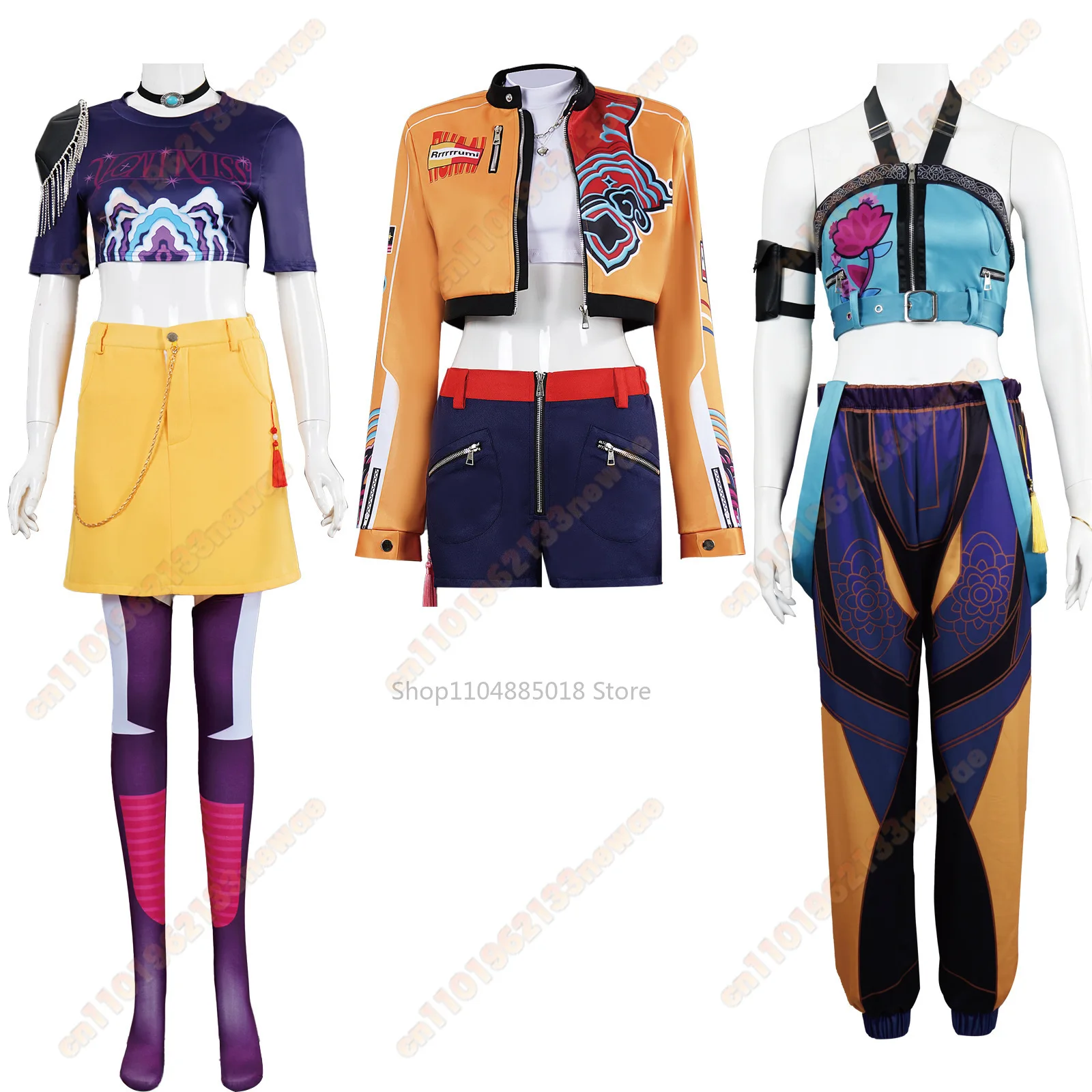 2025 K팝 데몬 헌터 루미 조이 미라 코스프레 의상 여성용 소녀 의류 가발 그룹 아이돌 롤플레잉 할로윈 카니발 슈트