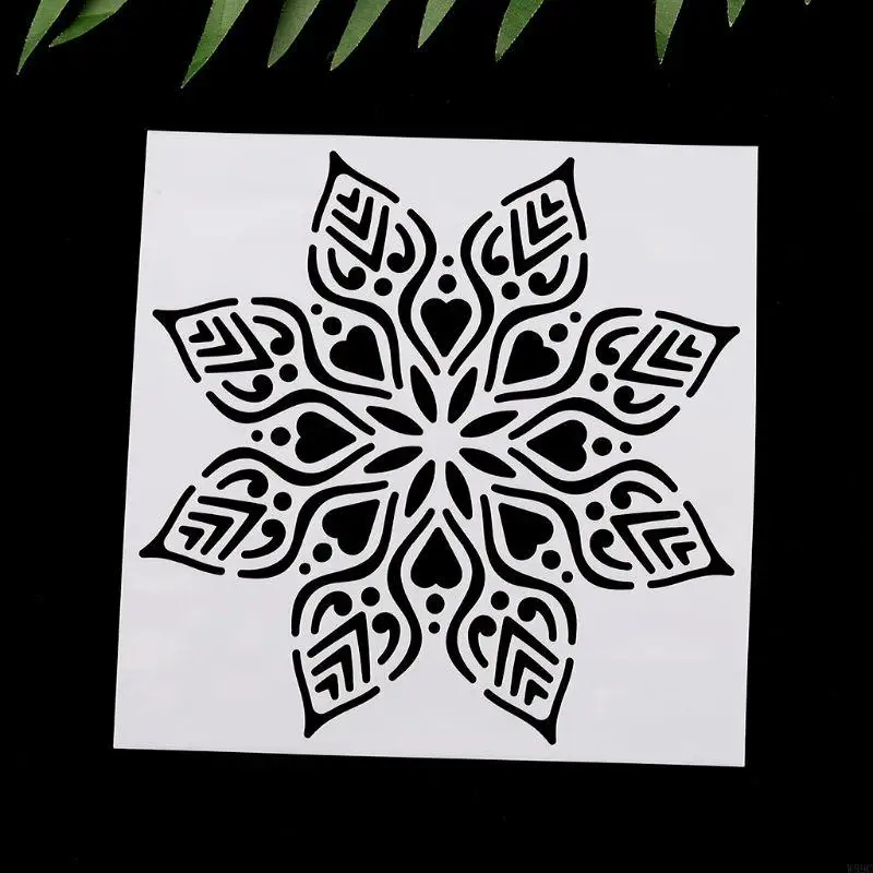 W89C 16pcs/set Mandala Drawing Plantilla Regla Pintura plantilla Junta plantillas DIY ALBUM HERRACIÓN CRABLACIÓN Craft