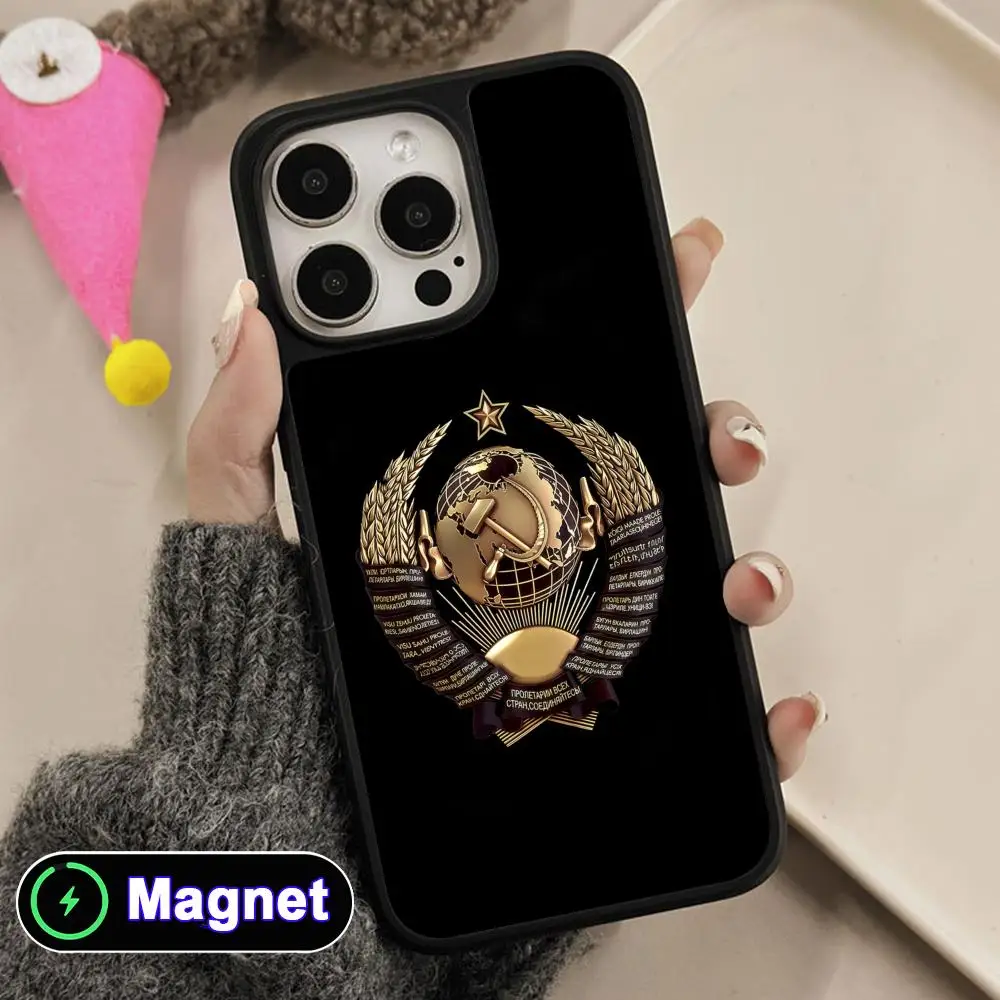 

СССР Soviet Union Phone Case for iPhone 17 16 15 14 13 12 11 Air Pro Max Plus Matte Surface Magsafe Cover