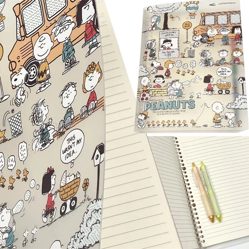 Carpeta de hojas sueltas B5 Snoopy, línea de cuaderno, anillo de Metal reemplazable, planificador, agenda, cuaderno, suministros de oficina y escuela, papelería