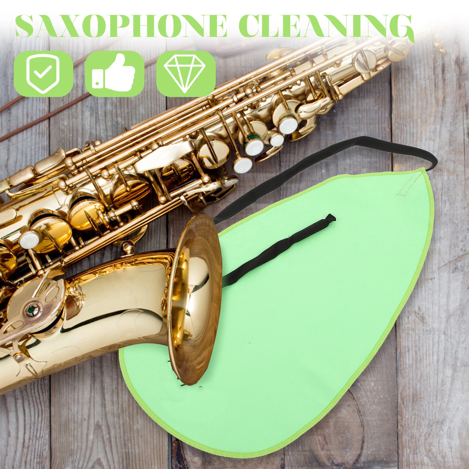 

Musical Instrument Cleaning Cloth Flute for inside Sax Saxophone Cleaner Green Maintenance Kit Clarinet Tuning Tube