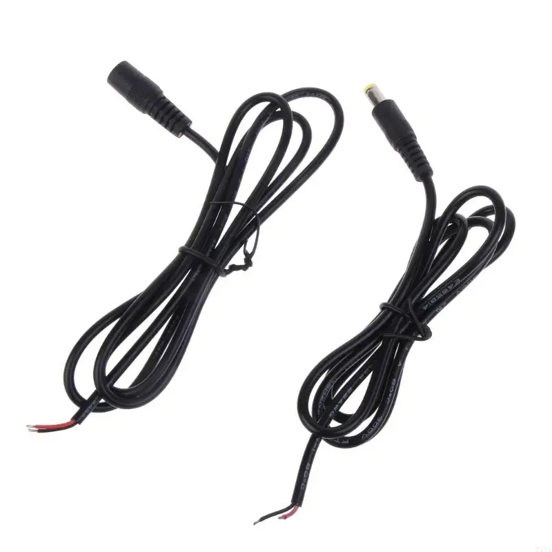 

34YA 1 Set DC5.5x 2.1mm Power Pigtails Cable 5521 Male/Female Connector to Bare Wire Open Ended Power Supply Cable Line