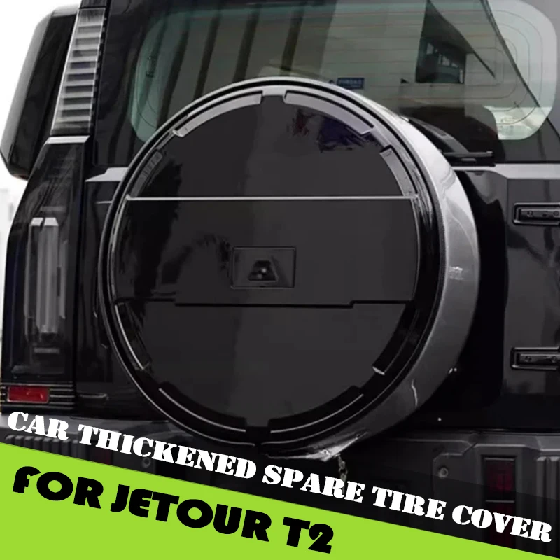 Car Thickened Spare Tire Cover Fit for Jetour Traveller T2 2023 2024 2025 19-inch Stainless Steel Spare Tire Cover Accessories