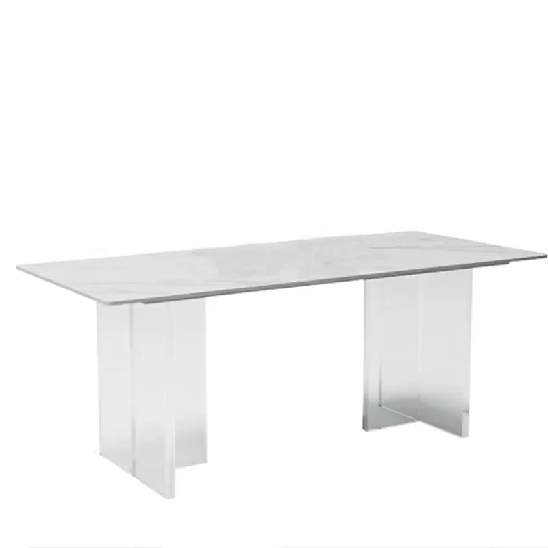 New Arrival Dining Room Furniture 6 Seater Modern Dining Table White Acrylic Luxury Home Kitchen Dining Table Sets