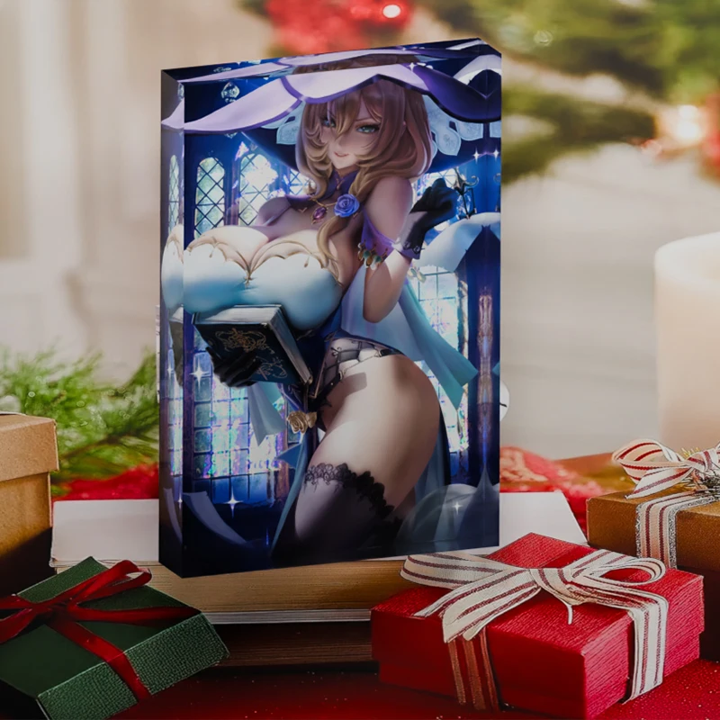 

Genshin Impact Decor Anime Desk Paperweight Lisa Genshin Impact Fan Art Acrylic Block Waifu Collectible Keepsake Gift for Gamers