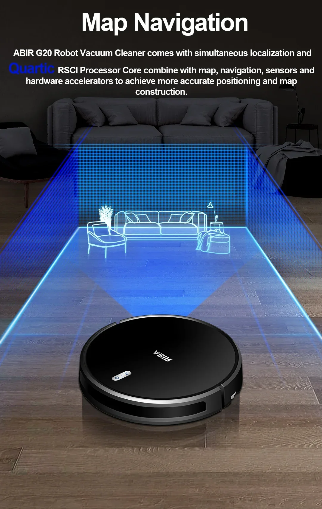 ABIRG20s,3500pa Strong Suction Power,Smart Self-Charging Vacuum Cleaning Robot Work With APP