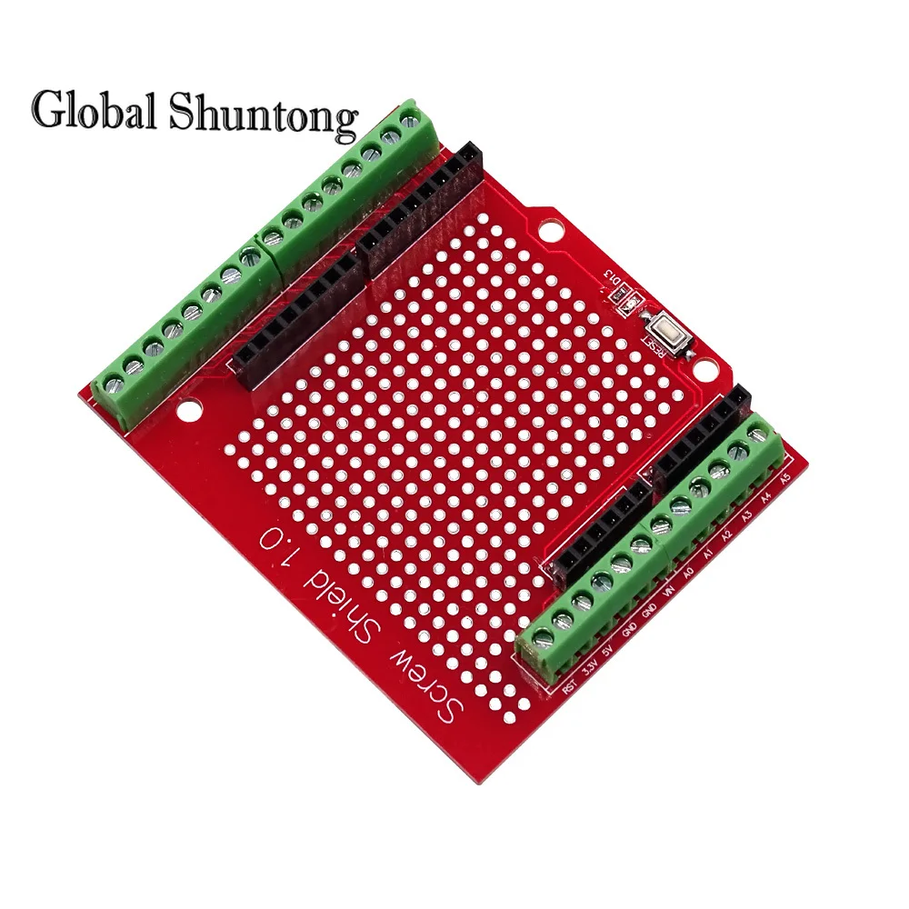 Prototype Screw Shield Expansion Board Assembled Terminal Proto Shield Double-sided PCB IO Solder for Arduino Mega2560 One