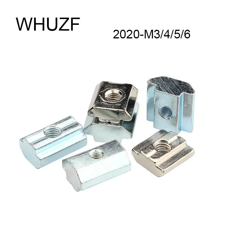 500pcs M3 M4 M5 M6 T Block Square Nuts T-Track Sliding Hammer Nut for Fastener 2020S 20 Series Aluminum Profile