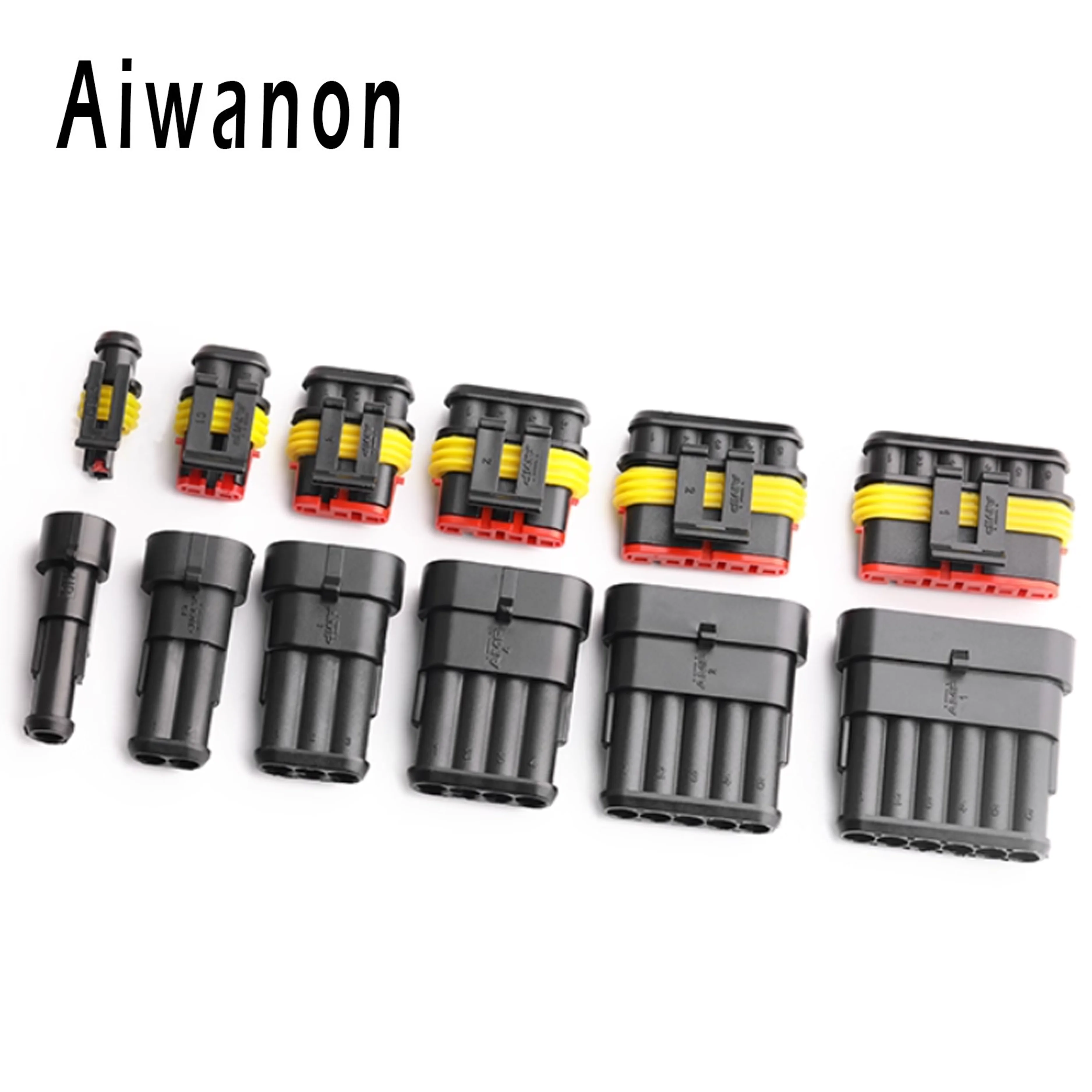 Set di Connettori Elettrici Impermeabili Super Seal per Auto Xenon da 1, 2, 3, 4, 5, 6 Pin, Connettori Femmina e Maschio per Cablaggio